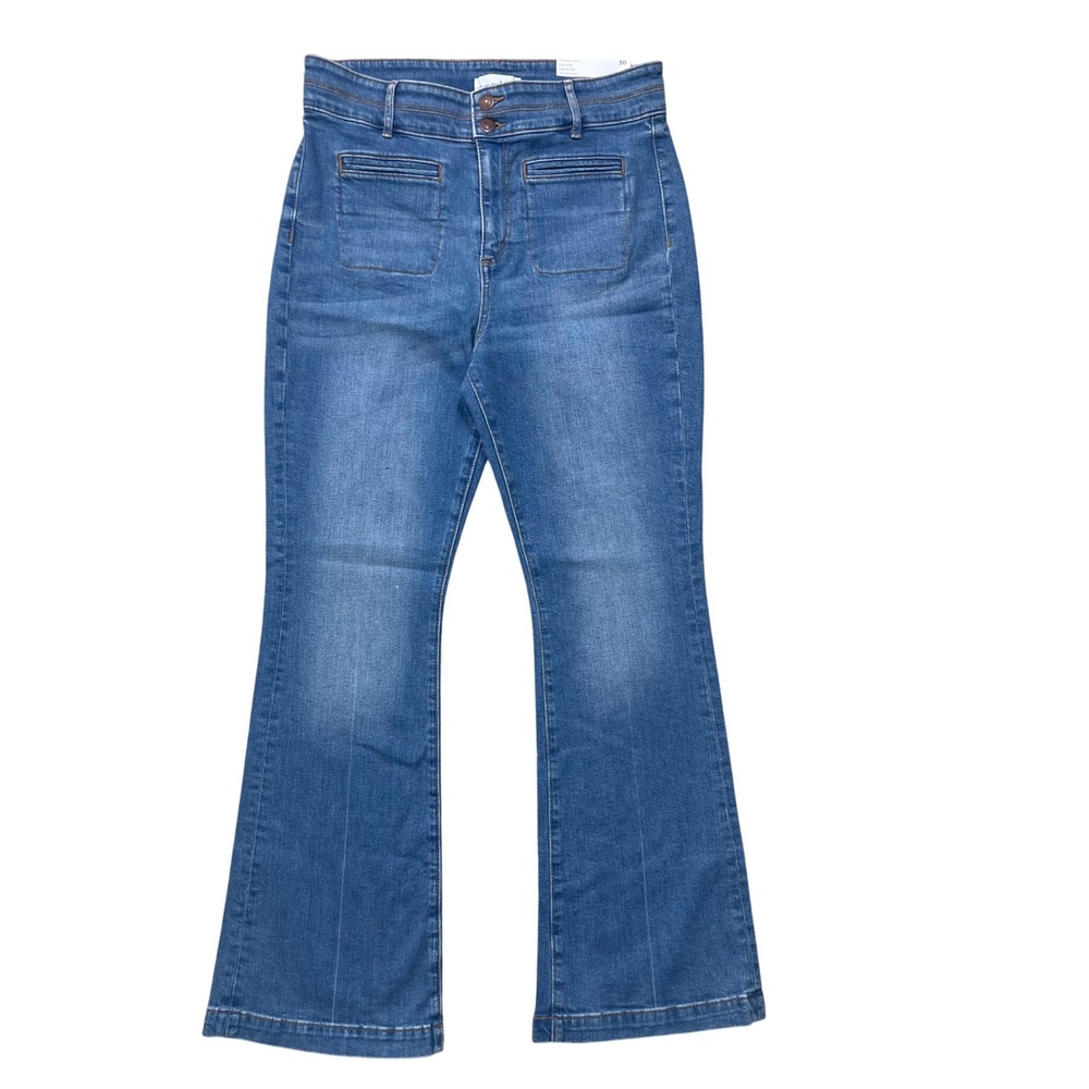 Loft The Slim Flare High Rise Jeans Medium Wash Petite Size 30/10 NWT